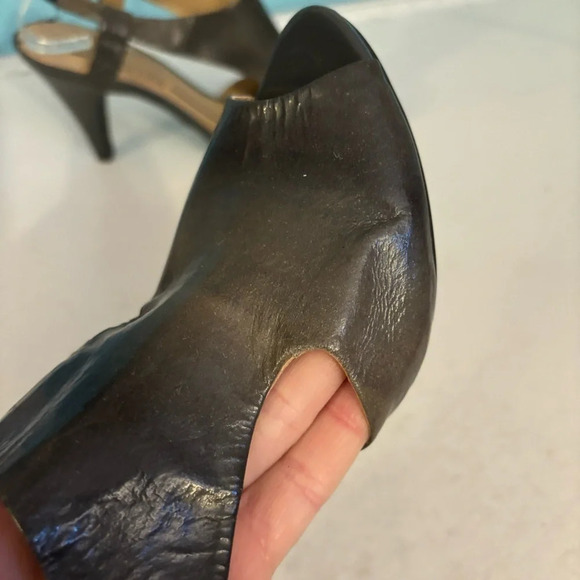 Kenneth Cole reaction sling back ombré grey leather heels in size 7.5 - Picture 7 of 12